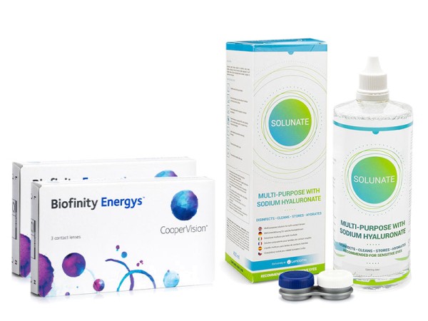 Biofinity Energys CooperVision (6 linser) + Solunate Multi-Purpose 400 ml med linsetui