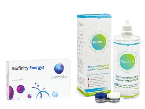 Biofinity Energys CooperVision (6 linser) + Solunate Multi-Purpose 400 ml med linsetui