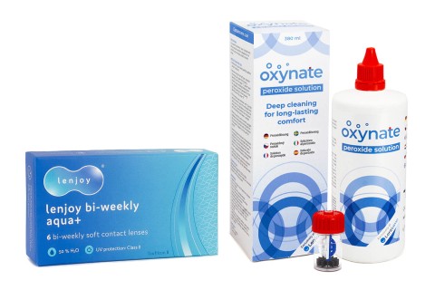 Lenjoy Bi-weekly Aqua+ (6 linser) + Oxynate Peroxide 380 ml med linsetui